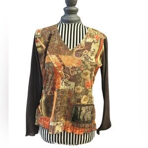 Bohemian Patchwork Long Sleeve Top